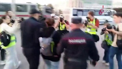 Rusya'da seferberlik protestosu! 60'tan fazla gözaltı var
