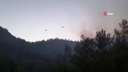 Muğla 3. sayfa: Marmaris'te 7 saattir alevlerle mücadele devam ediyor