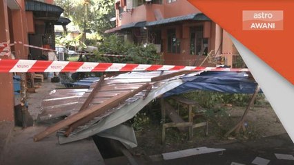 Ribut | Enam bumbung rumah pangsa tercabut diterbangkan angin