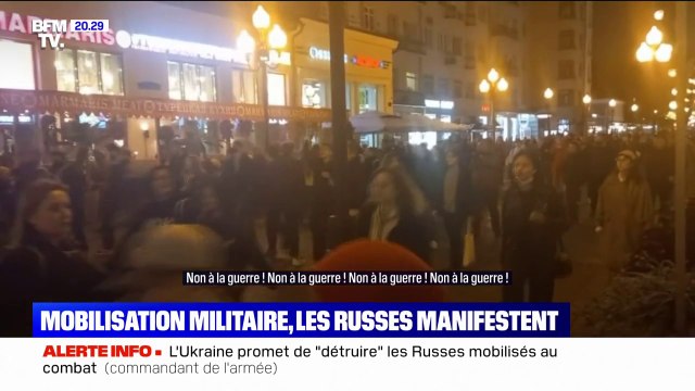 Non à la guerre : après l'appel à la mobilisation militaire partielle, les Russes manifestent