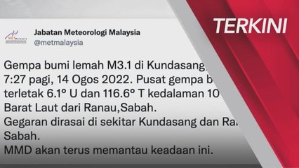 [TERKINI] Gempa Bumi | Gempa dengan 3.1 magnitud di Kundasang