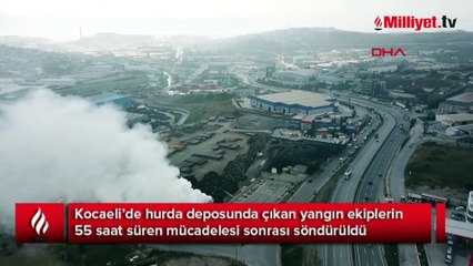 Kocaeli'de hurdalık yangını 55 saat sonra söndürüldü