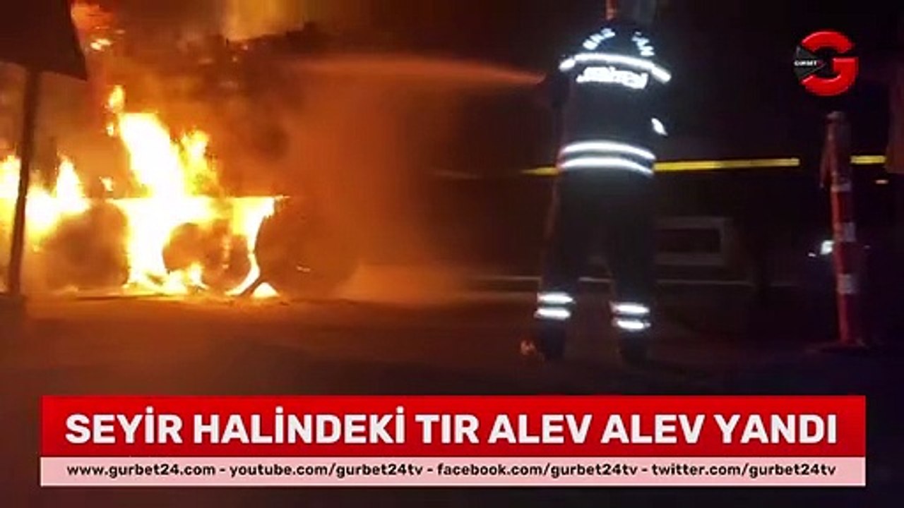 Erzincan'da seyir halindeki TIR çayır çayır yandı