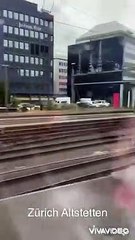 SBB CFF FFS Fahrt mit IC3 von Zürich nach Basel am verregneten Tag