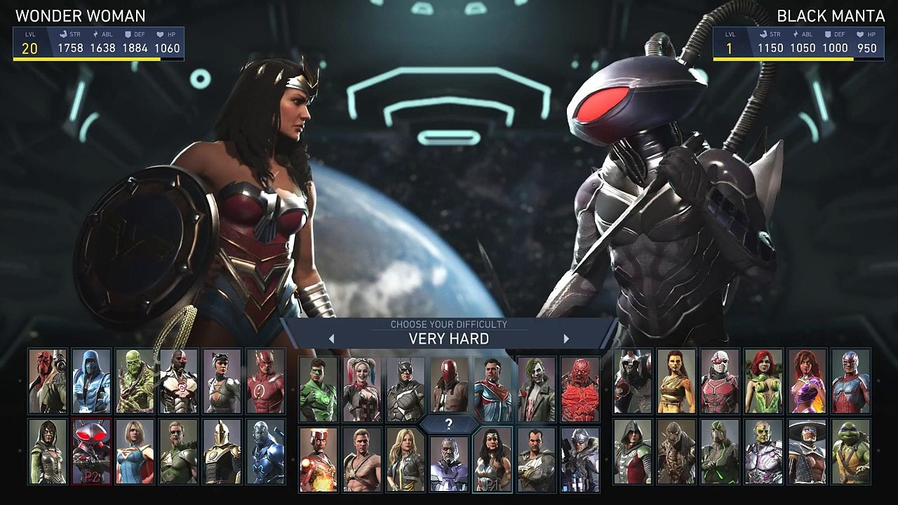 Wonder Woman vs Black Manta (Hardest AI) - Injustice 2