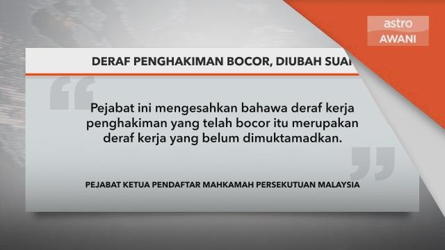Rayuan Akhir SRC | Deraf penghakiman bocor, diubah suai