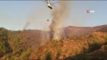 Son dakika haberi | Marmaris'teki orman yangınına günün aydınlanmasıyla beraber havadan müdahale başladı