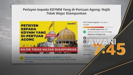Petisyen BERSIH | Lebih 100,000 tandatangan Petisyen Najib Tidak Diampunkan