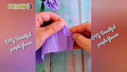 DIY beautiful purple flower made of paper