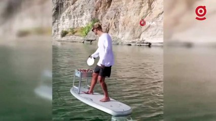 Sörfte mangal keyfi! Böylesini görmediniz