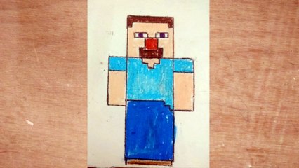 How to draw Steve Minecraft cartoon