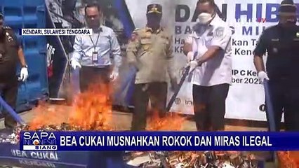 1,5 Juta Batang Rokok dan 676 Liter Minuman Keras Ilegal Dimusnahkan di Kantor Bea Cukai Kendari