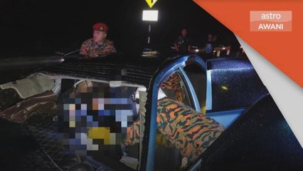 Kemalangan | Lelaki maut, kenderaan dipandunya rempuh lori balak