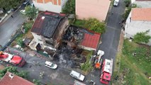Arnavutköy'de ısınmak için yakılan ateş yangına neden oldu