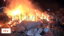 En horas de la madrugada se registró un incendio de contenedores de basura