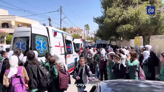 الدفاع المدني يتعامل مع بلاغ يفيد بتسمم طالبات مدرسة الملكة رانيا في عبدون