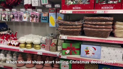 When should shops start selling Christmas decorations?