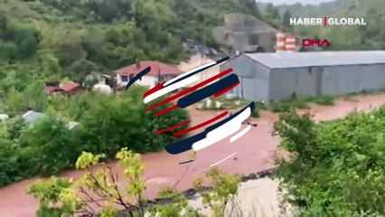 Bartın’da sağanak; dereler taştı