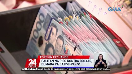Palitan ng piso kontra dolyar, bumaba pa sa P58.49 = $1 | 24 Oras