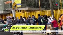 Encapuchados toman las instalaciones de la Prepa 5 de la UNAM
