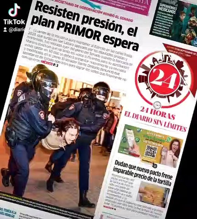 24 Horas portada 22 septiembre 2022