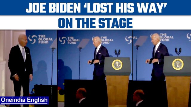 US President Joe Biden ‘lost his way’ on the stage after delivering a speech, Watch | Oneindia News