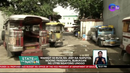 Mahigit 50 ruta ng jeep na naputol noong pandemya, bubuksan ng LTFRB ngayong linggo | SONA