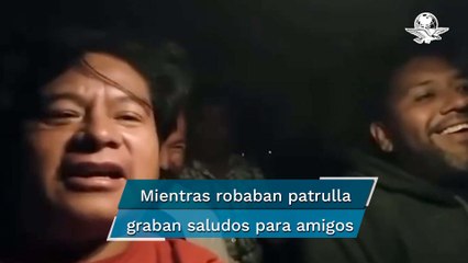 Sujetos roban una patrulla en Hidalgo y graban video enviando saludos
