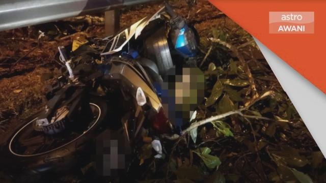 Kemalangan | Penunggang motosikal maut dihempap pokok