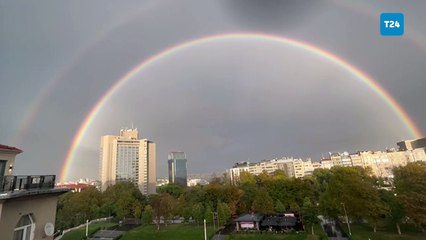 Yarım çember çifte gökkuşağı İstanbul'u büyüledi