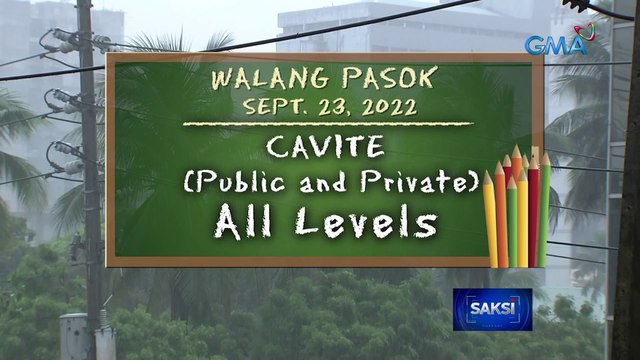 Klase sa lahat ng antas sa Cavite, suspendido ngayong biyernes | Saksi