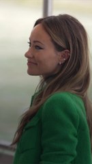 Olivia Wilde Mastered Transitional Dressing in a Plunging White Sundress and Platform Boots