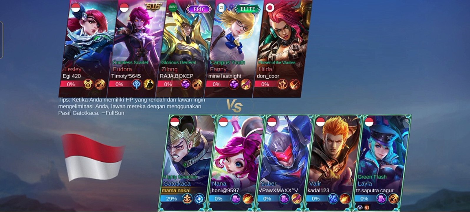 Gatot Kaca never give up, Gatot kaca mobile legend//tank hero kuat //mobile legend by gaming muda