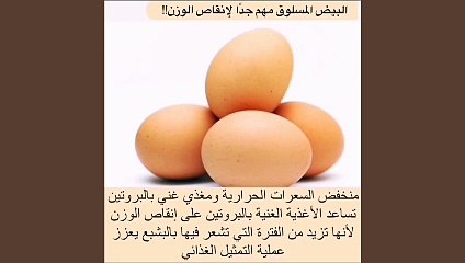 هل تعلم.. أن البيض المسلوق غني بالبروتين ويساعد على الإحساس بالشبع