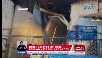 Babae, patay sa sunog sa Brgy. Sta. Lucia, Pasig City | UB