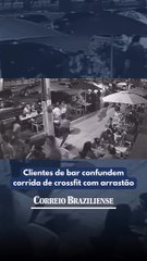 Clientes de bar confundem corrida de crossfit com arrastão