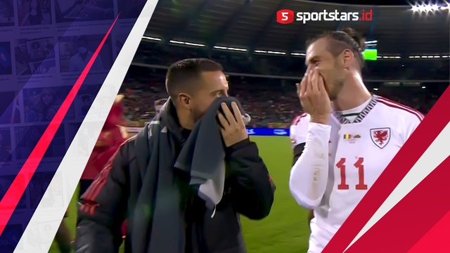 Momen Pelukan Bahagia Eden Hazard dan Gareth Bale Warnai Kemenangan Belgia Atas Wales