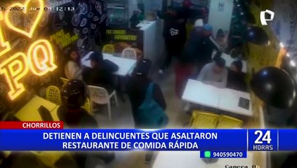 Chorrillos: capturan a delincuentes que asaltaron restaurante de comida rápida