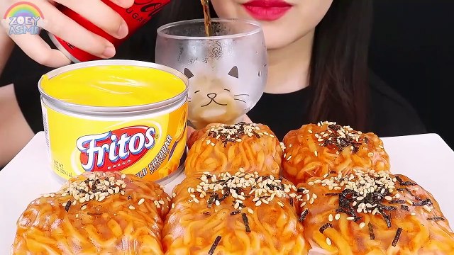 ASMR MUKBANG SPICY FIRE NOODLES WRAPS CHEESE SAUCE | ASMR Food Eating Video