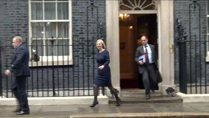 Liz Truss departs 10 Downing Street ahead of 'mini budget'
