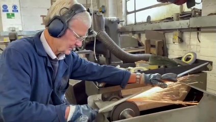 Swordsmith Peter Hopkinson who makes swords used by the police and armed forces who took part in the Queen's funeral