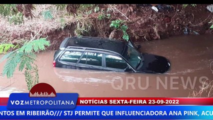 CARRO CAI EM CORRÉGO DE RIBEIRÃO PRETO