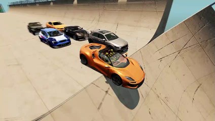 Cars vs GTA 5 Mega Ramp with Spiderman – GTA5