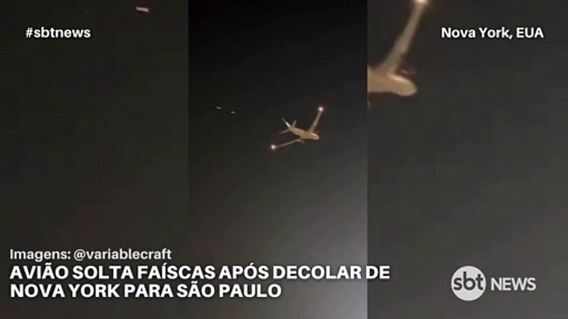 Avião solta faíscas após decolar de Nova York para São Paulo; veja VÍDEO, Mundo