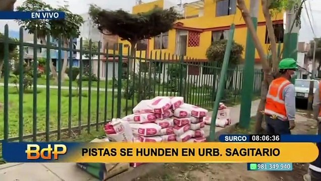 Pistas se hunden: camión de Sedapal iba a atender problema pero sus llantas quedaron atrapadas