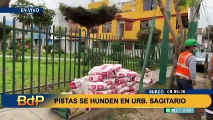 Pistas se hunden: camión de Sedapal iba a atender problema pero sus llantas quedaron atrapadas