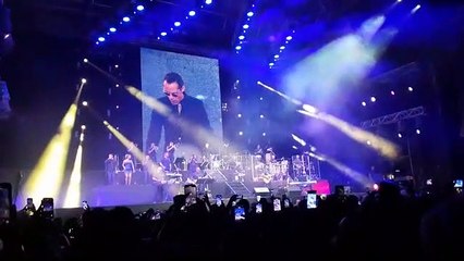 Marc Anthony durante el concierto de anoche en el Estadio Olímpico de Santo Domingo