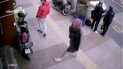 Uşak'ta bisiklet hırsızlığı güvenlik kamerasında