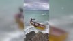 KASTAMONU - Kayalıklara vuran tekneden atlayarak kurtarılan balıkçıların zor anları