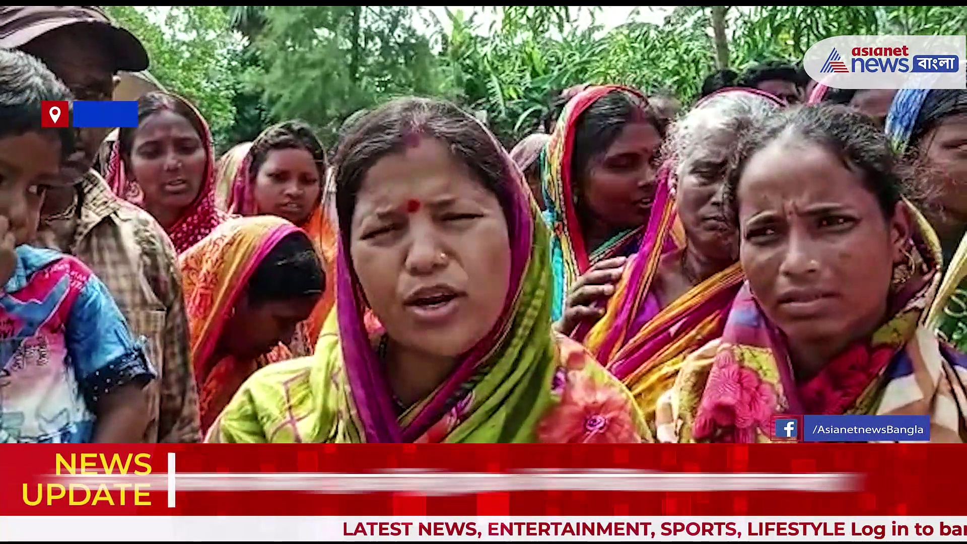 বেহাল কাঁচা রাস্তা, পাকা রাস্তার দাবিতে নামখানায় বিক্ষোভে সামিল এলাকার মানুষজন